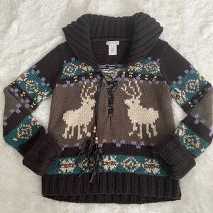 💜SOLD💜VTG 05 Y2K LaROK Wool Blend Chunky Knit  Reindeer Bead ASO Jessica Simpson